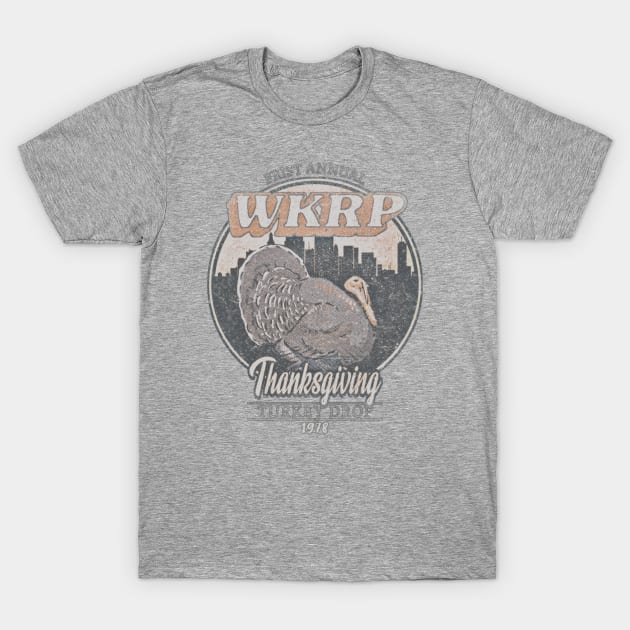 WKRP Turkey Drop II T-Shirt by Draw One Last Breath Horror 